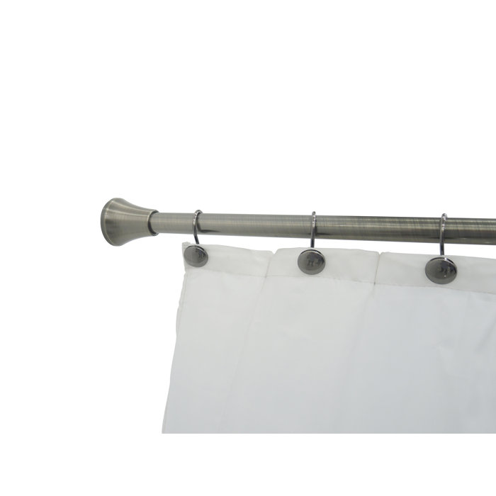 Indecor Home Adjustable Straight Tension Shower Curtain Rod & Hook Set